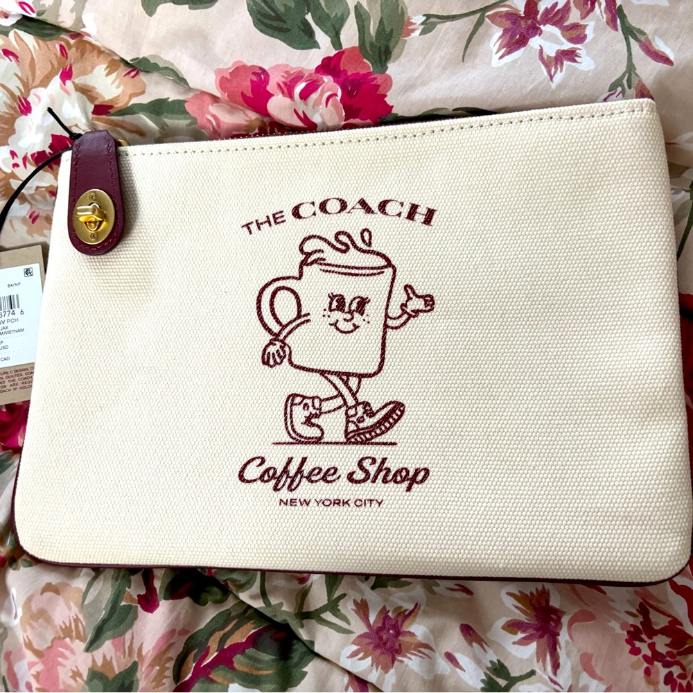 COACH Cafe Pouch NWT Exclusive Merch From Jersey Shore Outlets Cafe Lil Jo!